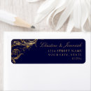 Search for navy blue damask return address labels Vintage