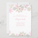 Search for pink snowflake baby shower invitations Glitter