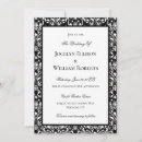 Recherche de damassé noir mariage invitations Classique