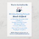 Search for bowling ball birthday invitations Blue