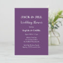 Search for purple shower wedding invitations Bride and groom