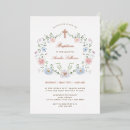 Recherche de rose blanc baptême invitations Bébé fille