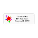 Search for blue and purple return address labels Stars