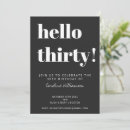 Search for black 30th birthday invitations Black and white