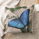 Recherche de papillon bleu morpho coussins Nature