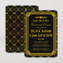 Search for black and gold rehearsal dinner invitations Roaring twenties