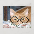 Search for reading glasses postcards Cat