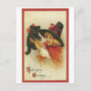 Recherche de fille chat cartes postales Sorcière