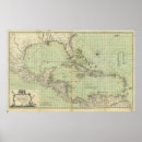 Search for historical map of the caribbean posters Vintage