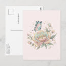 Recherche de papillons pastel cartes postales Rose
