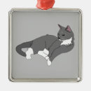 Search for grey and white cat ornaments Blue