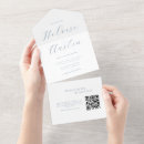 Search for black white blue wedding invitations Qr code
