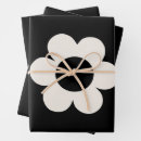 Search for black and white flowers wrapping paper Retro