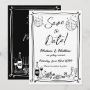 Search for quirky wedding save the dates Black and white