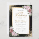 Search for black and gold 50th birthday invitations Floral