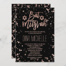 Recherche de rose noir bar bat mitzvah invitations Étoile de david