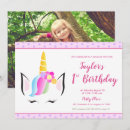 Recherche de unicorn photo anniversaire invitations Fille