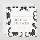 Search for damask bridal shower invitations Black and white