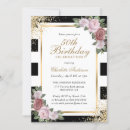 Search for black and gold 50th birthday invitations Floral
