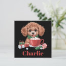 Search for poodle christmas cards Santa paws