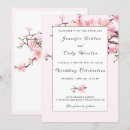 Search for pink cherry blossom wedding invitations White