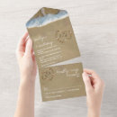 Search for hearts in the sand wedding invitations Tropical