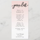 Search for salon templates price lists Blush pink