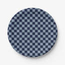 Search for light blue paper plates Chequered