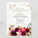 Search for burgundy gold retirement party invitations Floral