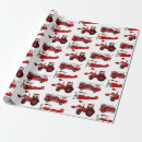 Search for firetruck wrapping paper Red