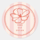 Search for pink flowers wedding stickers Botanical