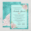 Search for teal blue quinceanera invitations Floral