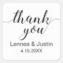 Search for anniversary thank you wedding stickers Black and white