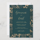 Search for green leaves border wedding invitations Green and gold