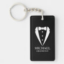 Search for tuxedo rectangular keychains Black