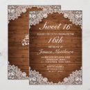 Search for wood sweet 16 invitations Barn