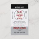Recherche de allergies alimentaires cartes visite Alerte d'allergie