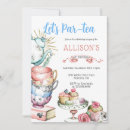 Search for pink and gold tea party invitations Whimsical