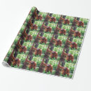 Search for woodland animals wrapping paper Red