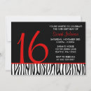 Search for red zebra birthday invitations Black