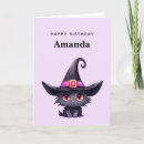 Search for witches birthday cards Black cat