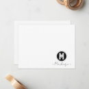 Search for name monogram initials note cards Script