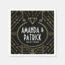 Search for art deco napkins Black and gold