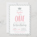 Search for crown 1st birthday invitations Modern