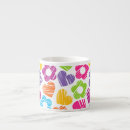 Recherche de motif multicolore tasses Girly