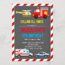 Search for vehicles birthday invitations Emergency