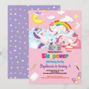 Search for unicorn slumber party invitations Pink