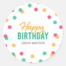 Search for orange birthday stickers Colourful