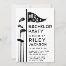Search for black and white bachelor party invitations Simple