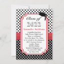 Search for polka dot graduation invitations Red